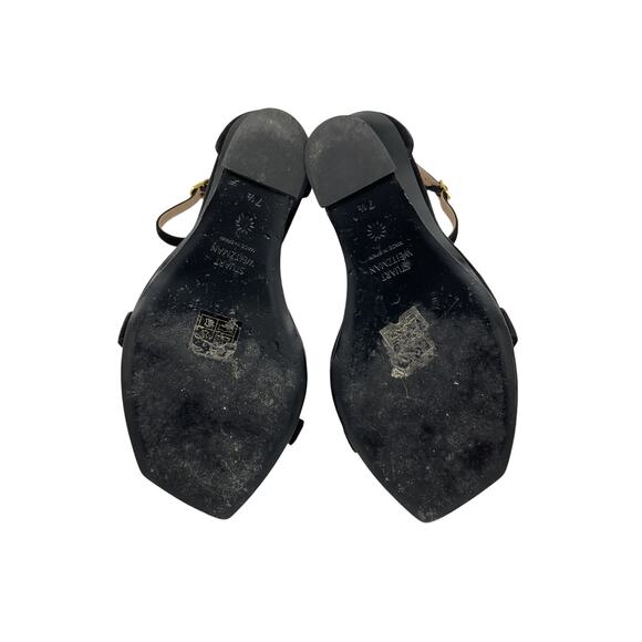 Stuart Weitzman 'Nudistrebel' Black Suede Sandal Size 7.5 - Picture 6 of 6